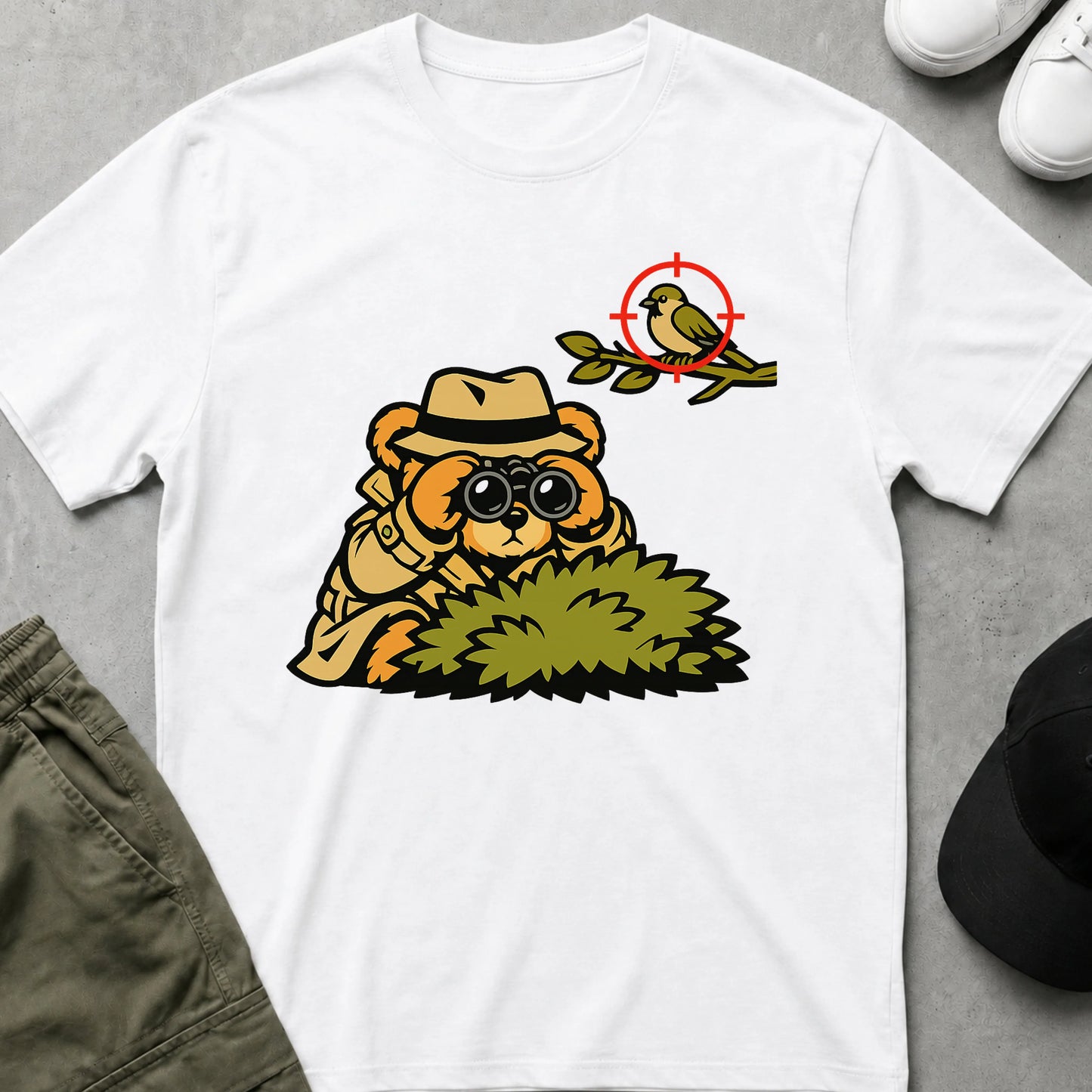 Birding Bear T-Shirt White