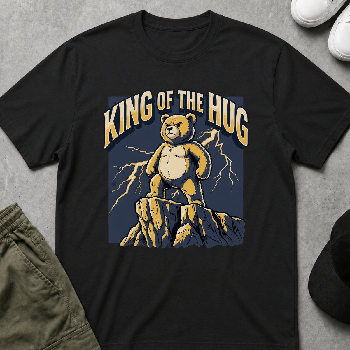Printify Teddy-Bear Bear Throne T-Shirt Black / S