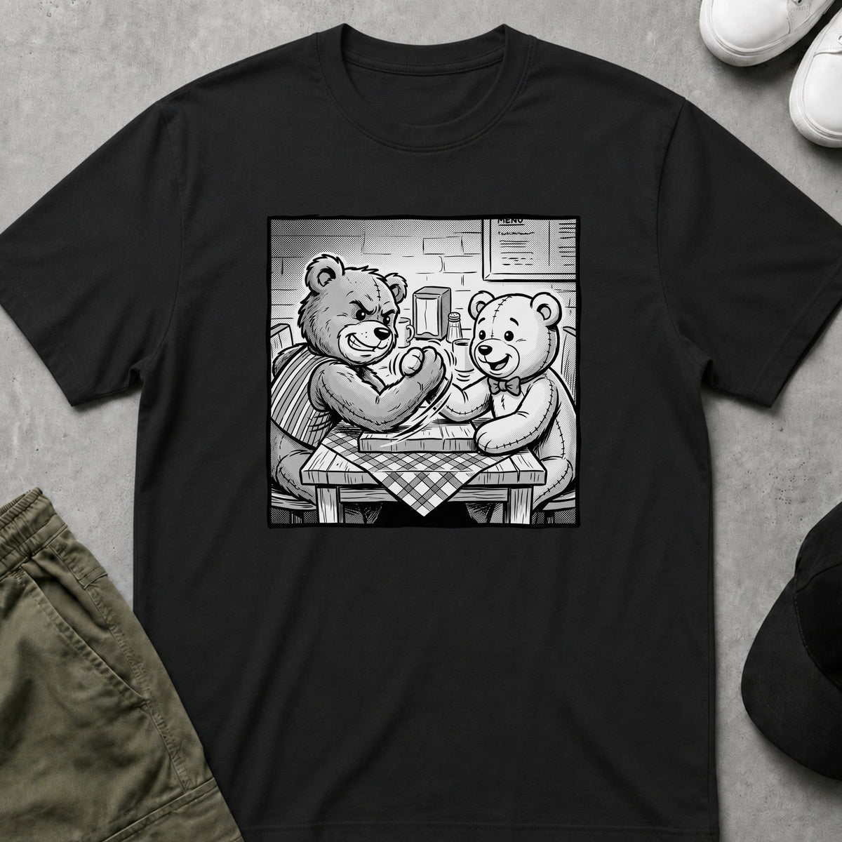 Printify Teddy-Bear Bears Lunch T-Shirt Black / S