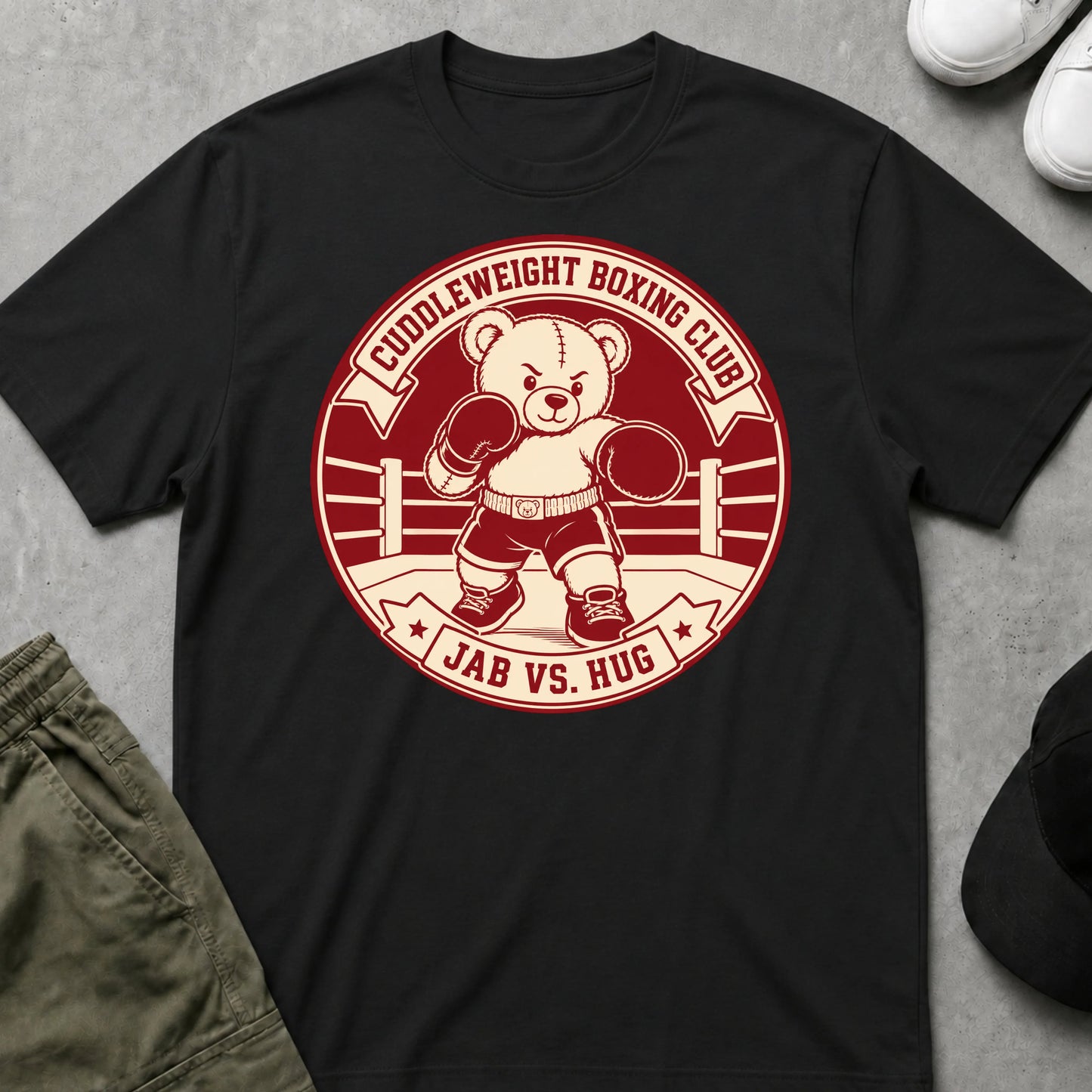 Cool Teds Teddy-Bear Boxing Club Bear T-Shirt Black / S