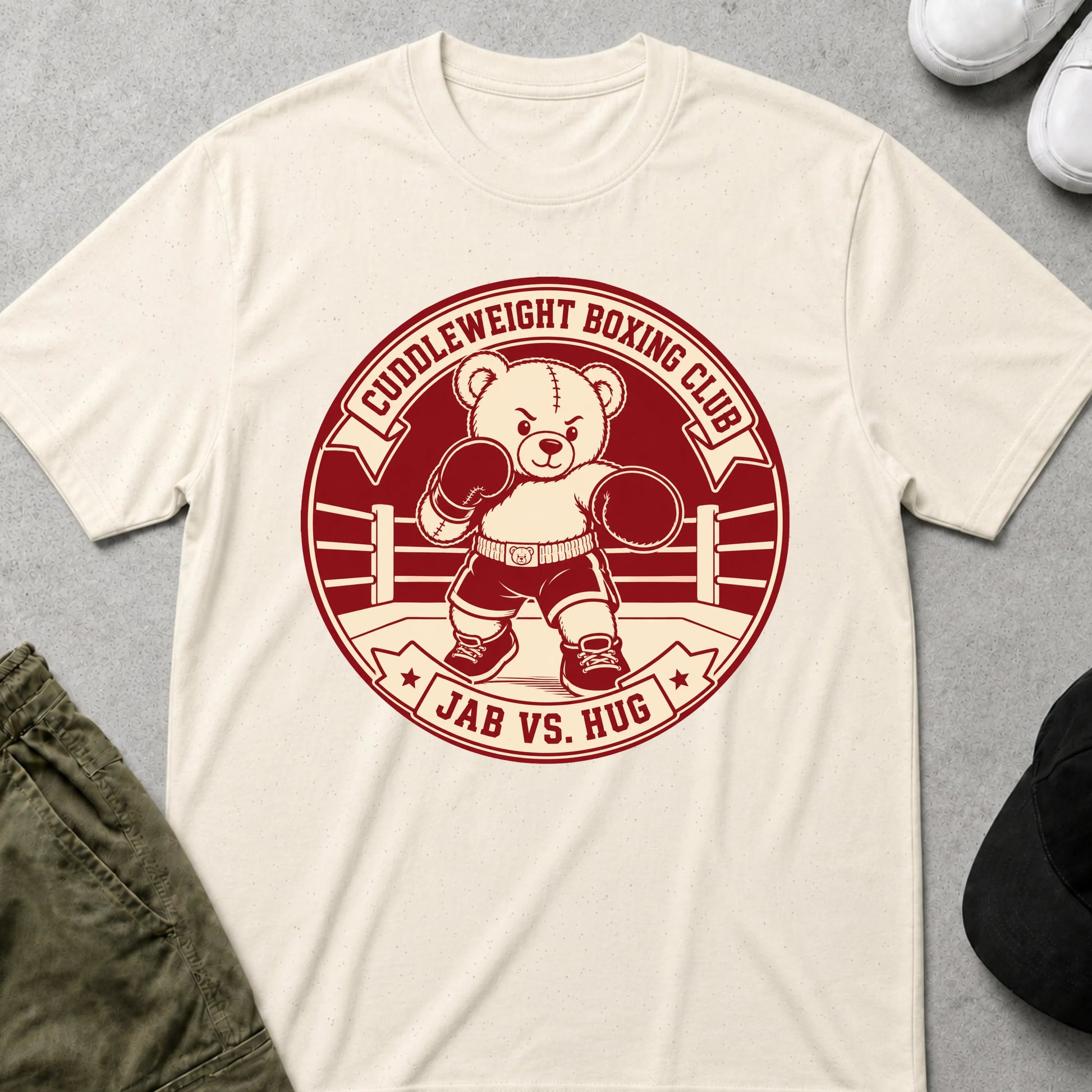 Cool Teds Teddy-Bear Boxing Club Bear T-Shirt Natural / S