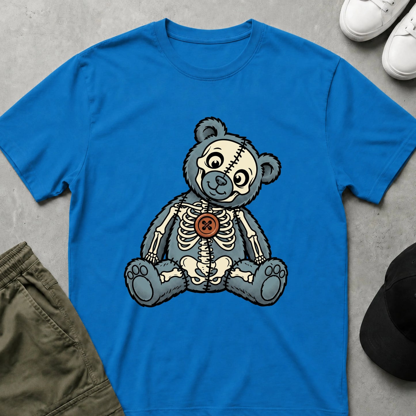 Cool Teds Teddy-Bear Button Bear T-Shirt Sapphire / S