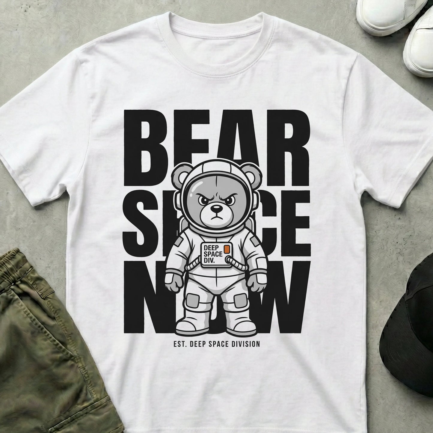 Cool Teds Teddy-Bear Deep Space Ted T-Shirt White / S