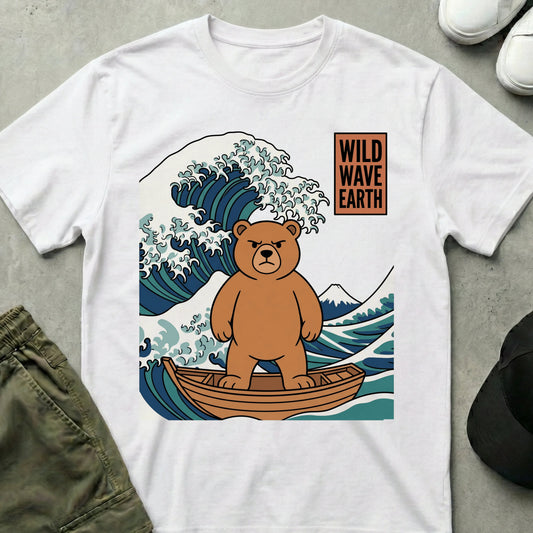 Printify Teddy-Bear Wild Wave T-Shirt White / S