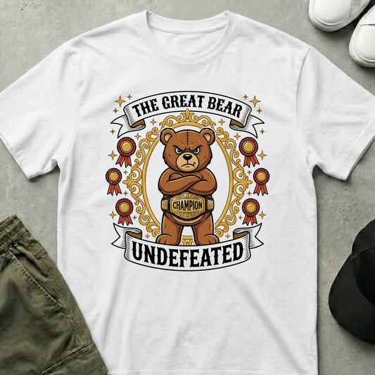 Cool Teds Teddy-Bear Undefeated T-Shirt White / S