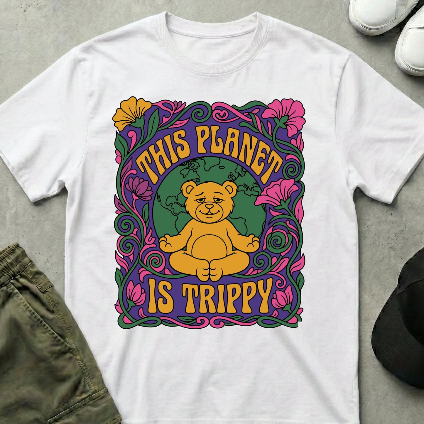 Trippy Planet T-Shirt White