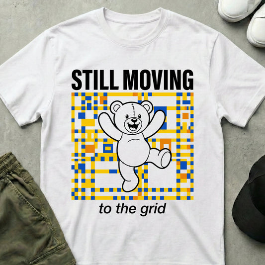 Cool Teds Teddy-Bear Grid Dancer T-Shirt White / S