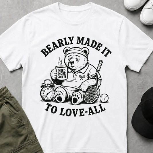 Cool Teds Teddy-Bear Love My Tennis, Love My Coffee More T-Shirt White / S