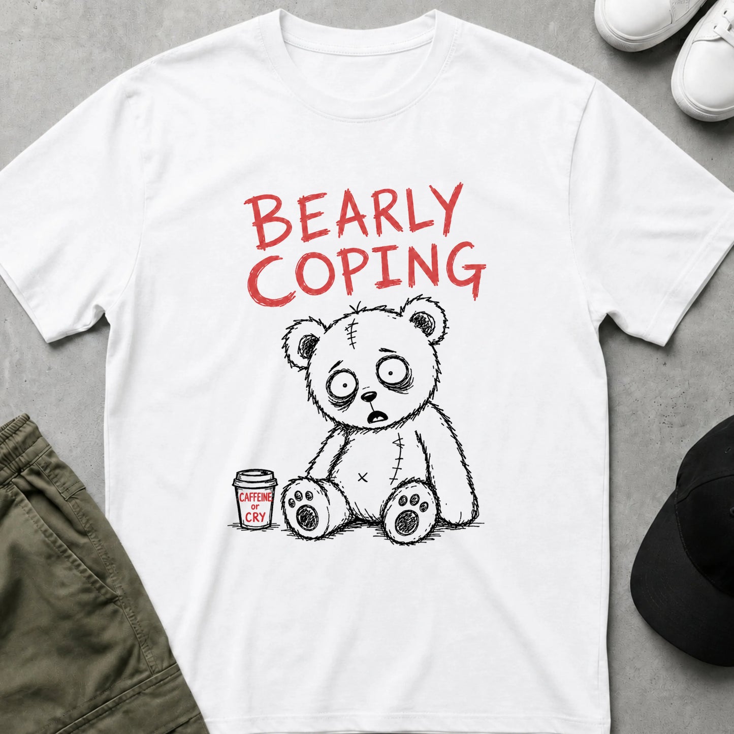 Caffeine or Tears T-Shirt White