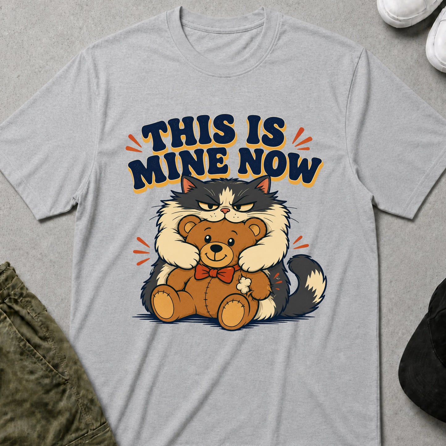 Cool Teds Teddy-Bear Cats & Bears T-Shirts Sport Grey / S