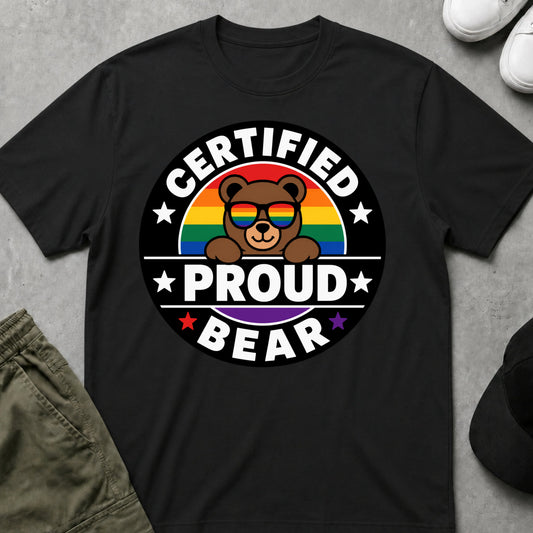 Cool Teds Teddy-Bear Certified Proud T-Shirt Black / S