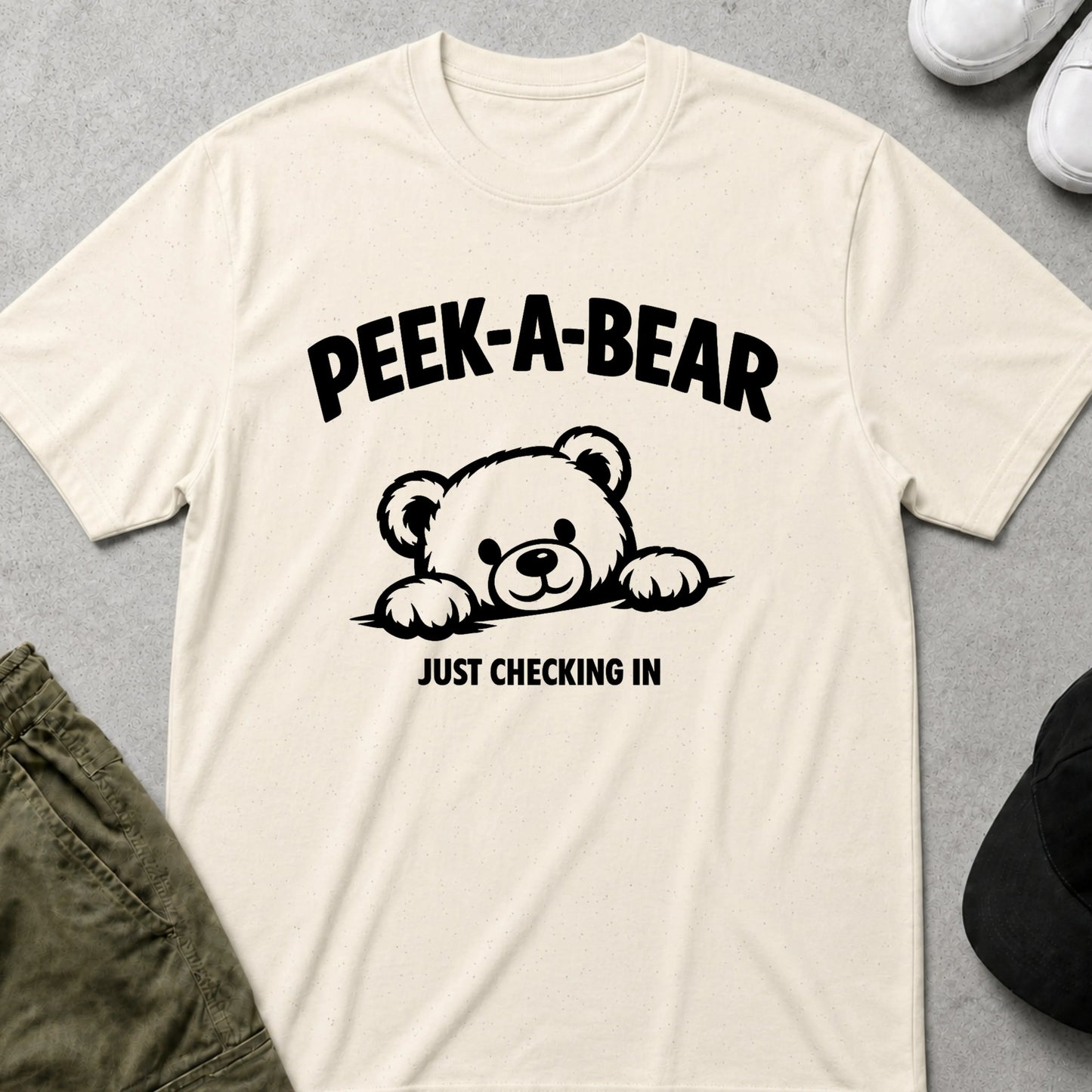 Printify Teddy-Bear Checking in T-Shirt Natural / S