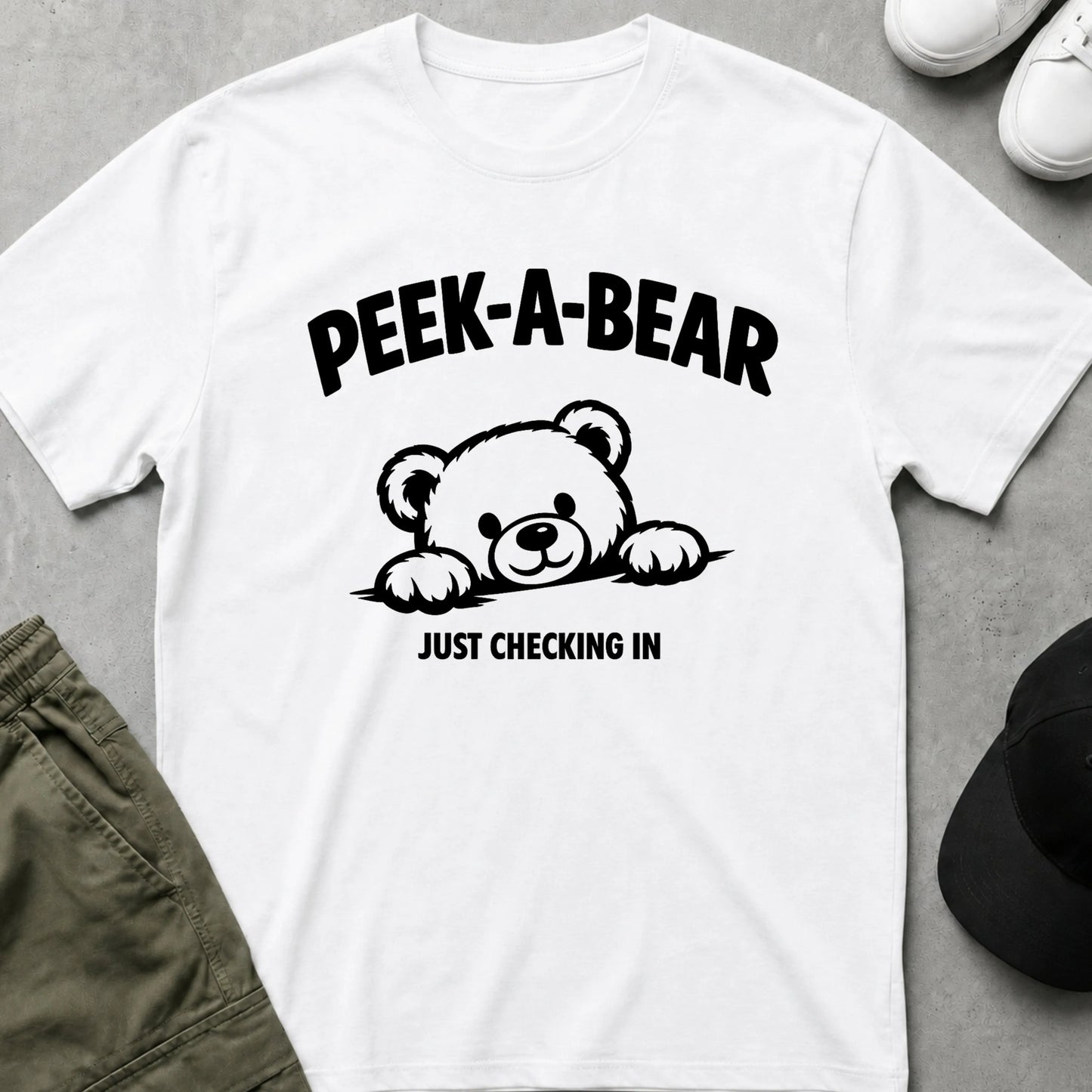 Printify Teddy-Bear Checking in T-Shirt White / S