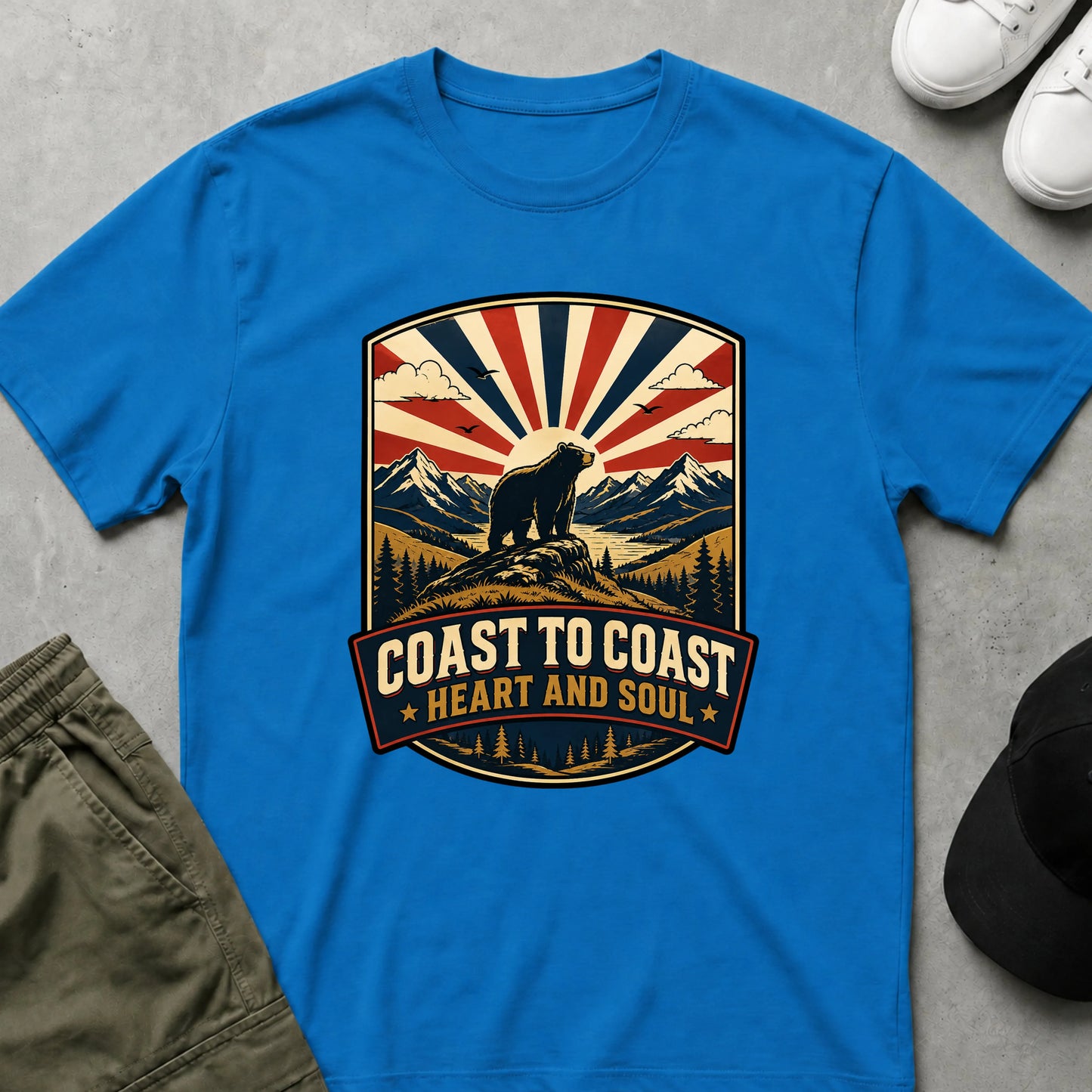 Cool Teds Teddy-Bear Coast to Coast T-Shirt Sapphire / S