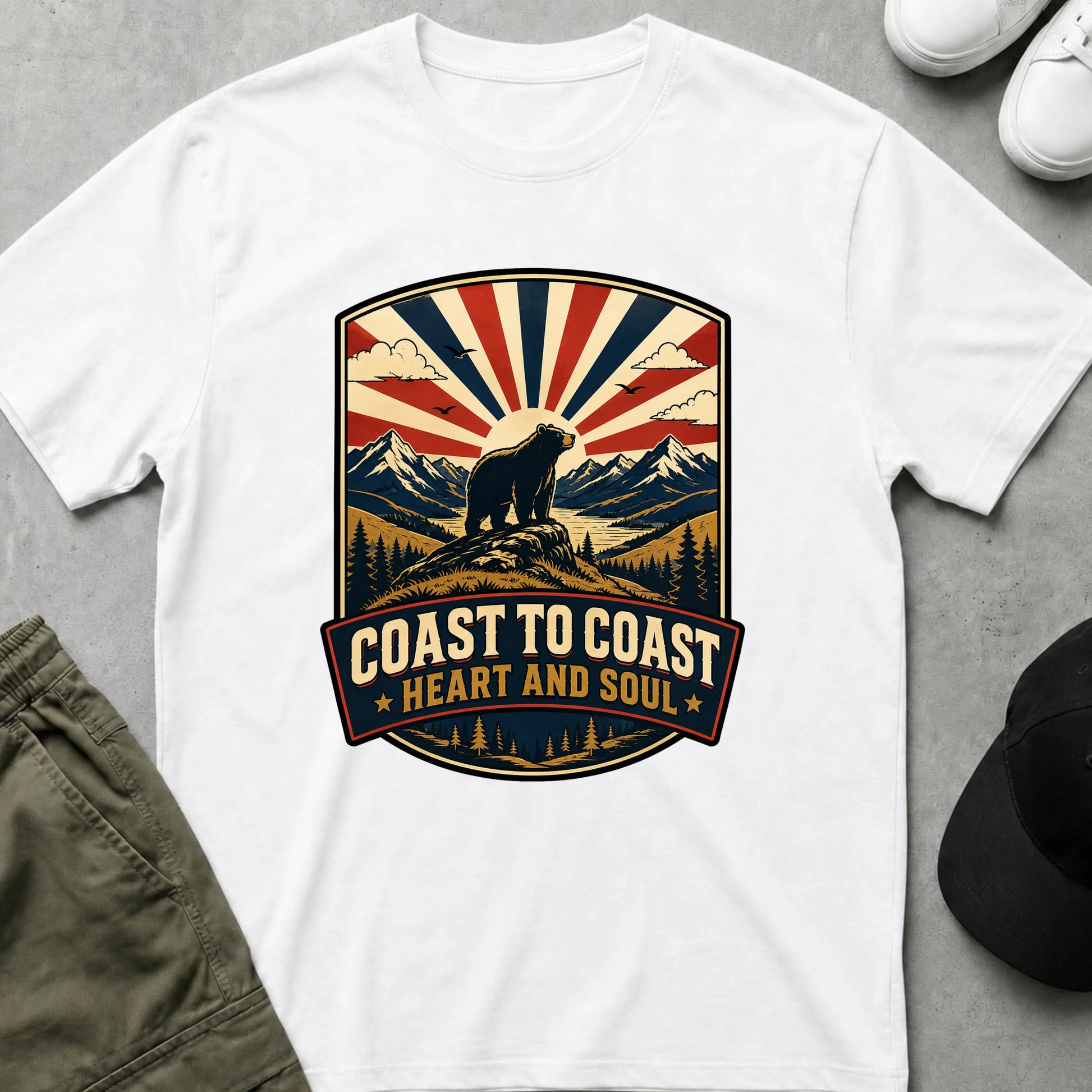 Cool Teds Teddy-Bear Coast to Coast T-Shirt White / S