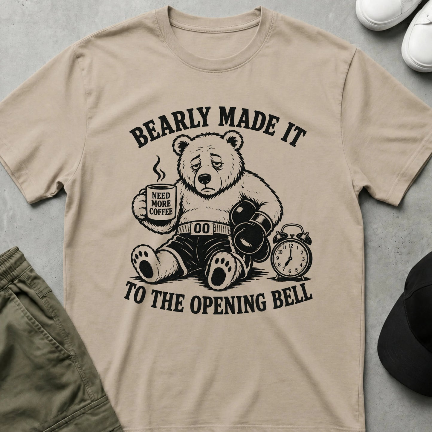 Cool Teds Teddy-Bear Coffee before the Bell T-Shirt Sand / S