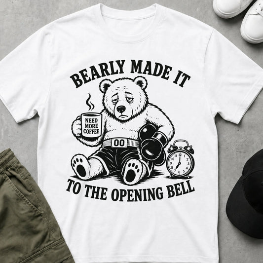 Cool Teds Teddy-Bear Coffee before the Bell T-Shirt White / S