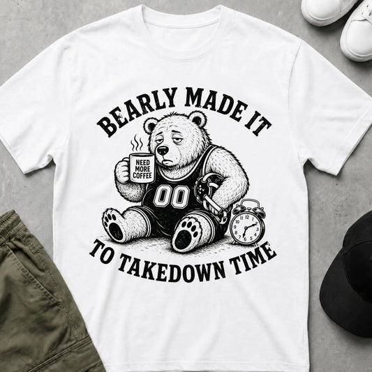 Cool Teds Teddy-Bear Coffee Wrestler T-Shirt White / S