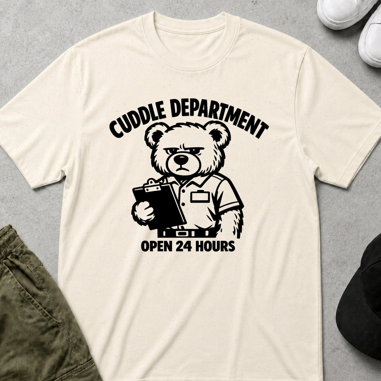 Printify Teddy-Bear Cuddle Department T-Shirt Natural / S