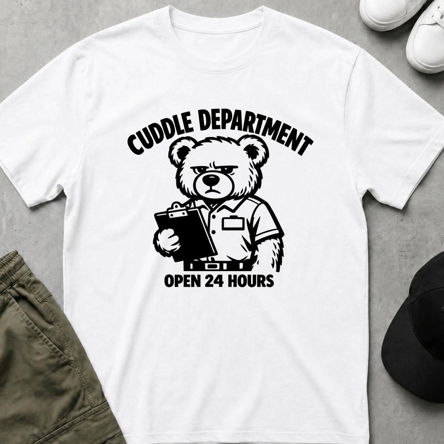 Printify Teddy-Bear Cuddle Department T-Shirt White / S