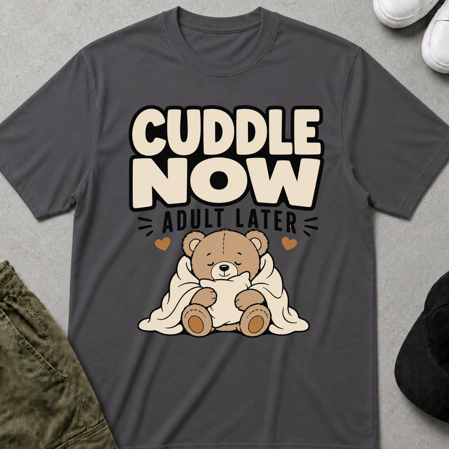 Cuddle Now T-Shirt Charcoal