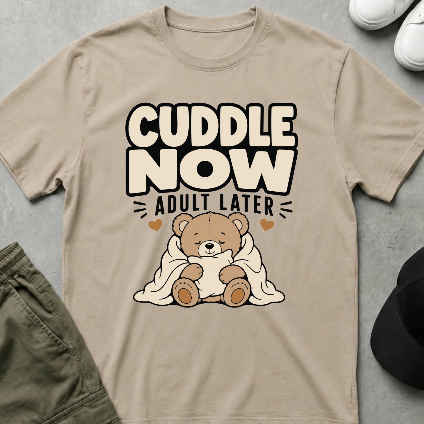 Cuddle Now T-Shirt Sand