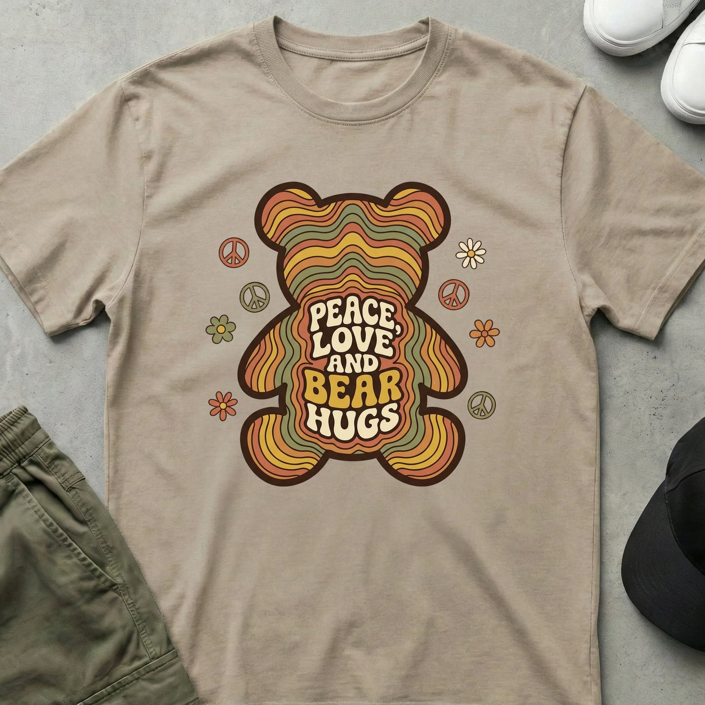 Love And Hugs T-Shirt Sand