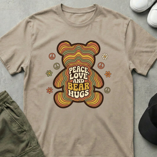 Printify Teddy-Bear Love And Hugs T-Shirt Sand / S