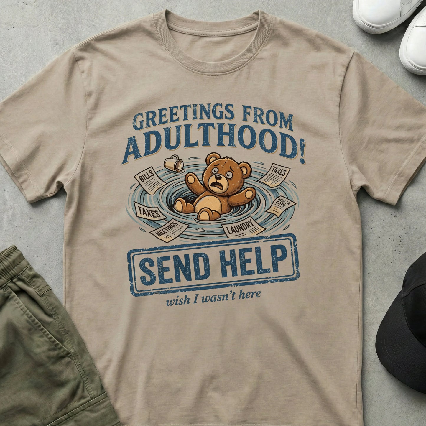 Send Help T-Shirt Sand