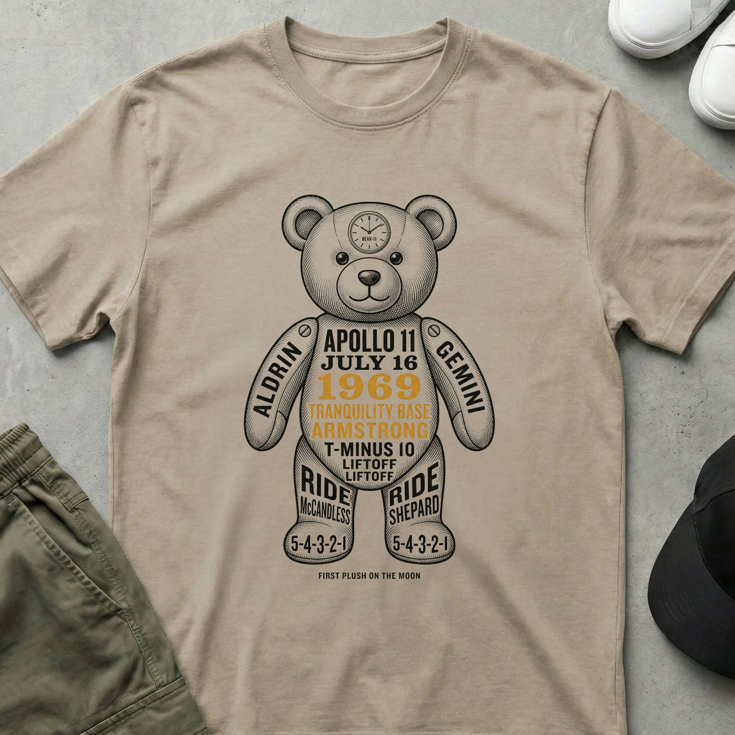 Blast Off Bear T-Shirt Sand
