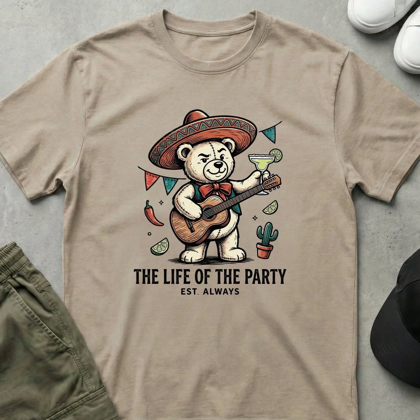 Mariachi Bear T-Shirt Sand