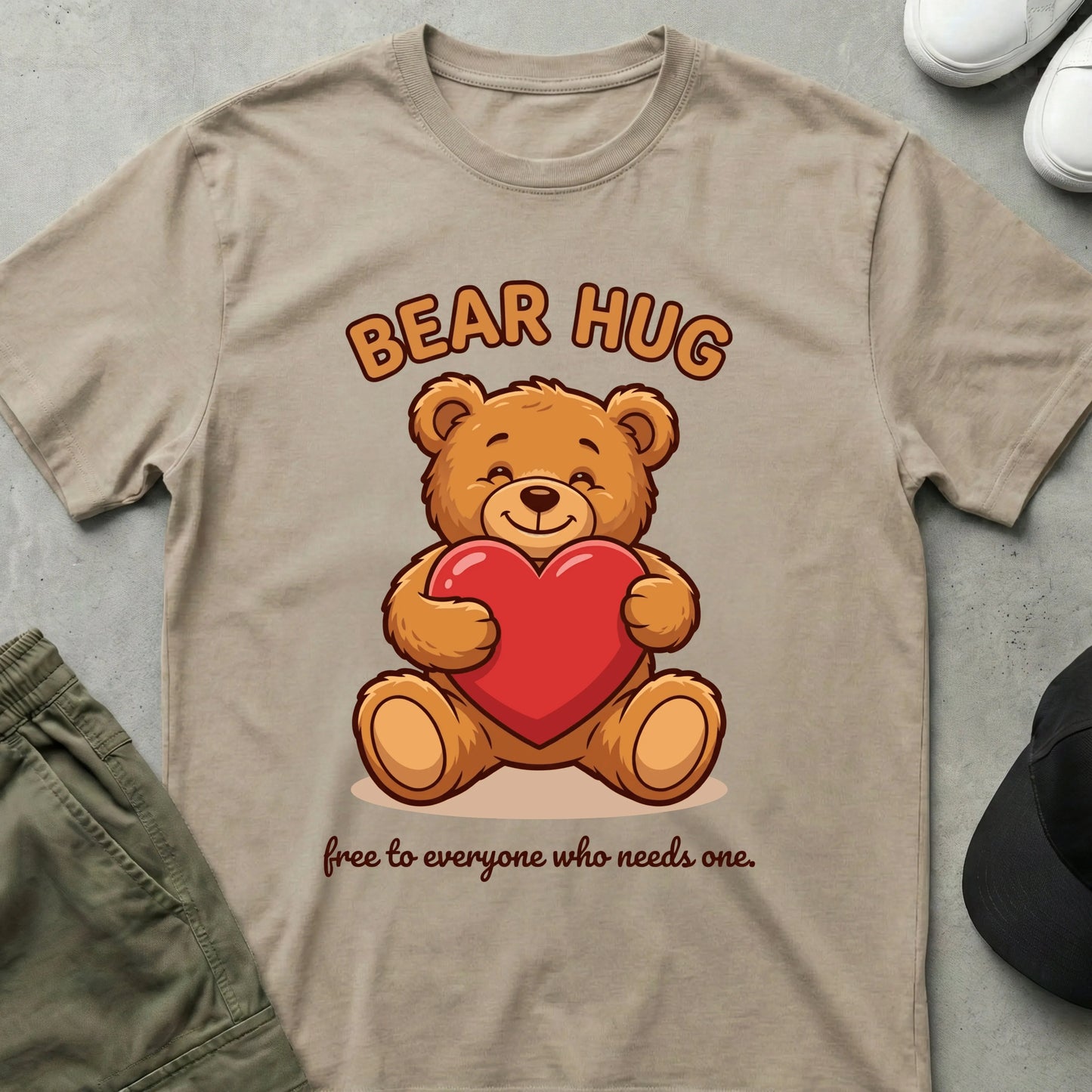 Bear Hug T-Shirt Sand