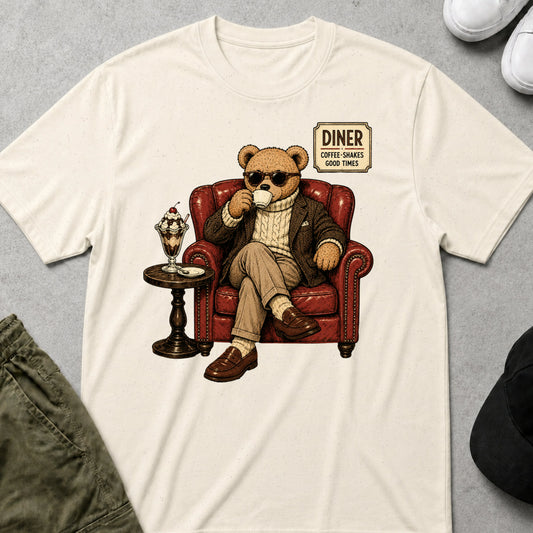 Cool Teds Teddy-Bear Diner Time T-Shirt Natural / S