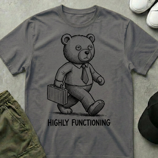 Cool Teds Teddy-Bear Barely Corporate T-Shirt Charcoal / S