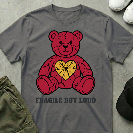 Fragile But Loud T-shirt Charcoal