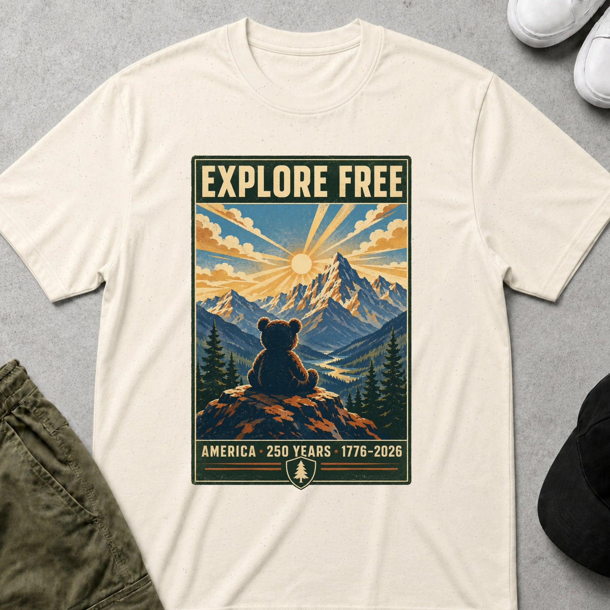 Explore Free T-Shirt Natural