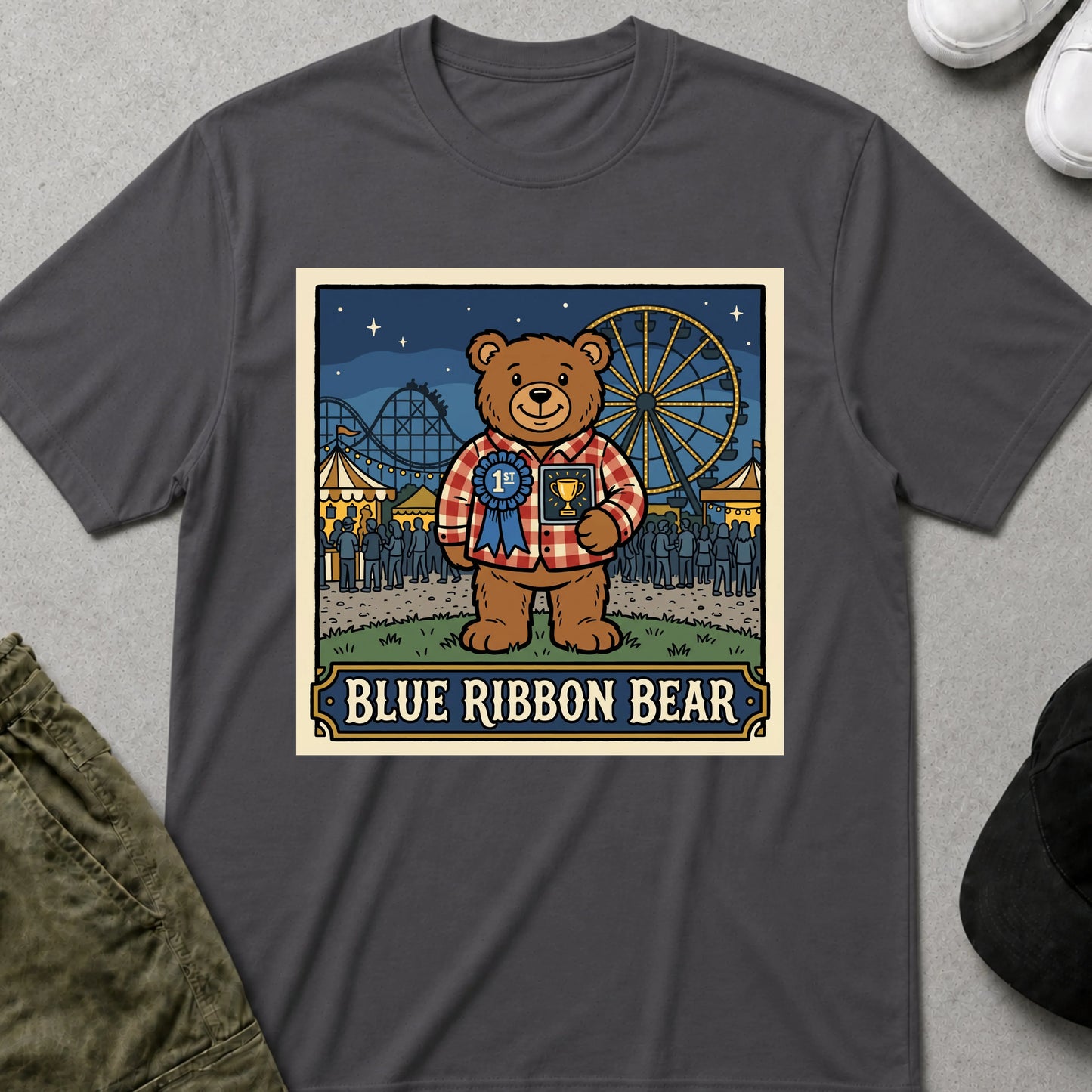 Cool Teds Teddy-Bear Fairground Favorite T-Shirt Charcoal / S
