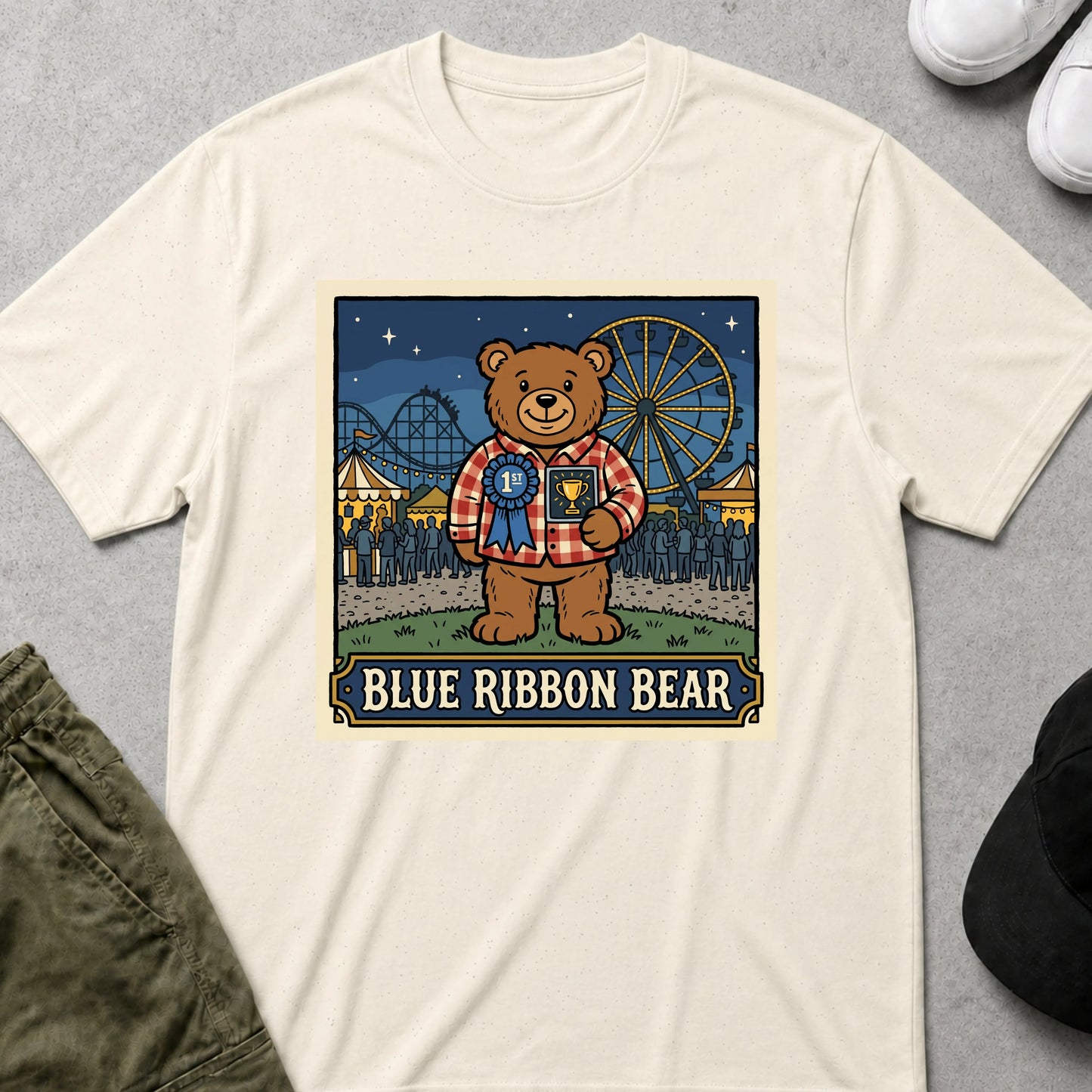 Cool Teds Teddy-Bear Fairground Favorite T-Shirt Natural / S