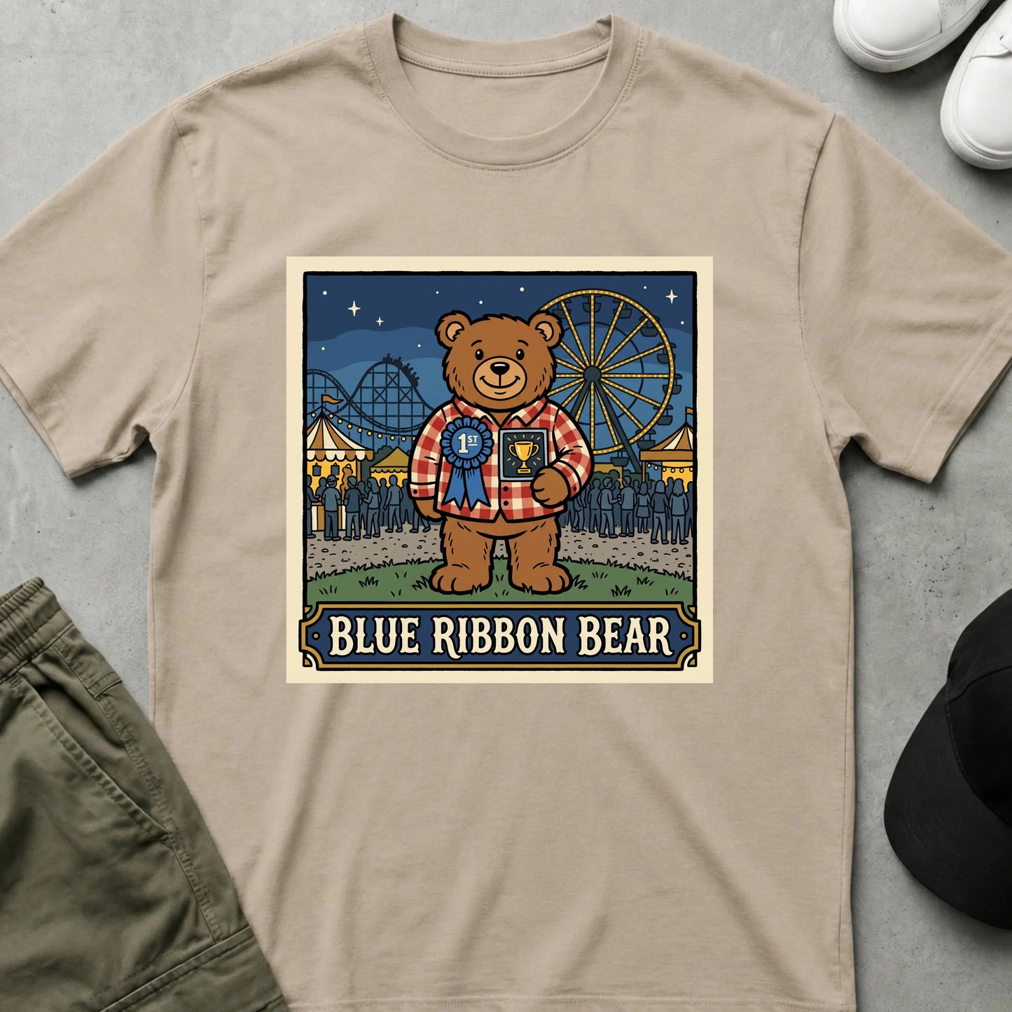 Cool Teds Teddy-Bear Fairground Favorite T-Shirt Sand / S