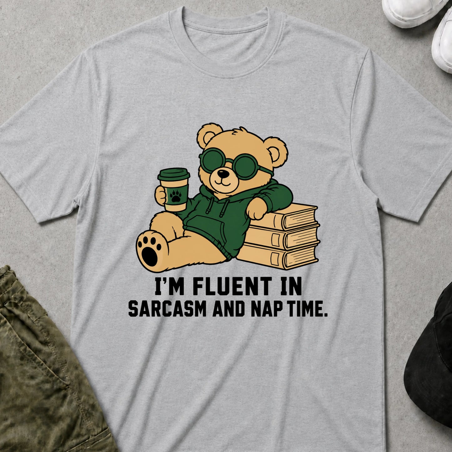 Fluent in Sarcasm T-Shirt Sport Grey