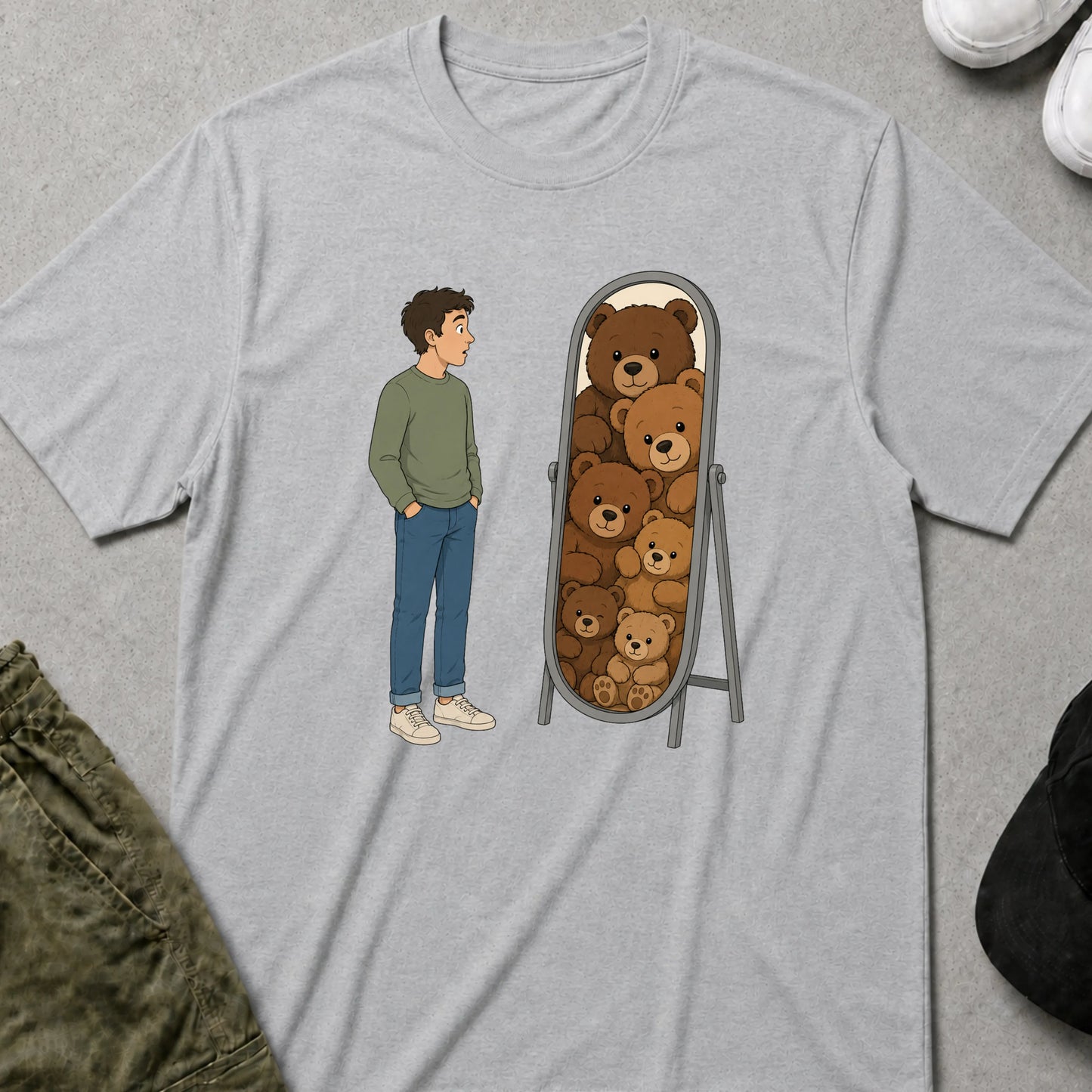 Friendly Faces T-Shirt Sport Grey