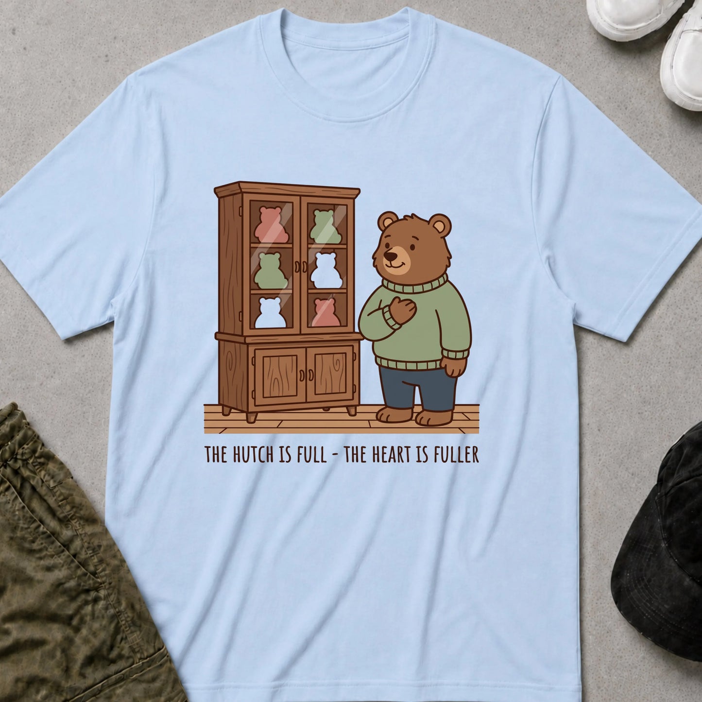 Cool Teds Teddy-Bear Full Heart T-Shirt Light Blue / S