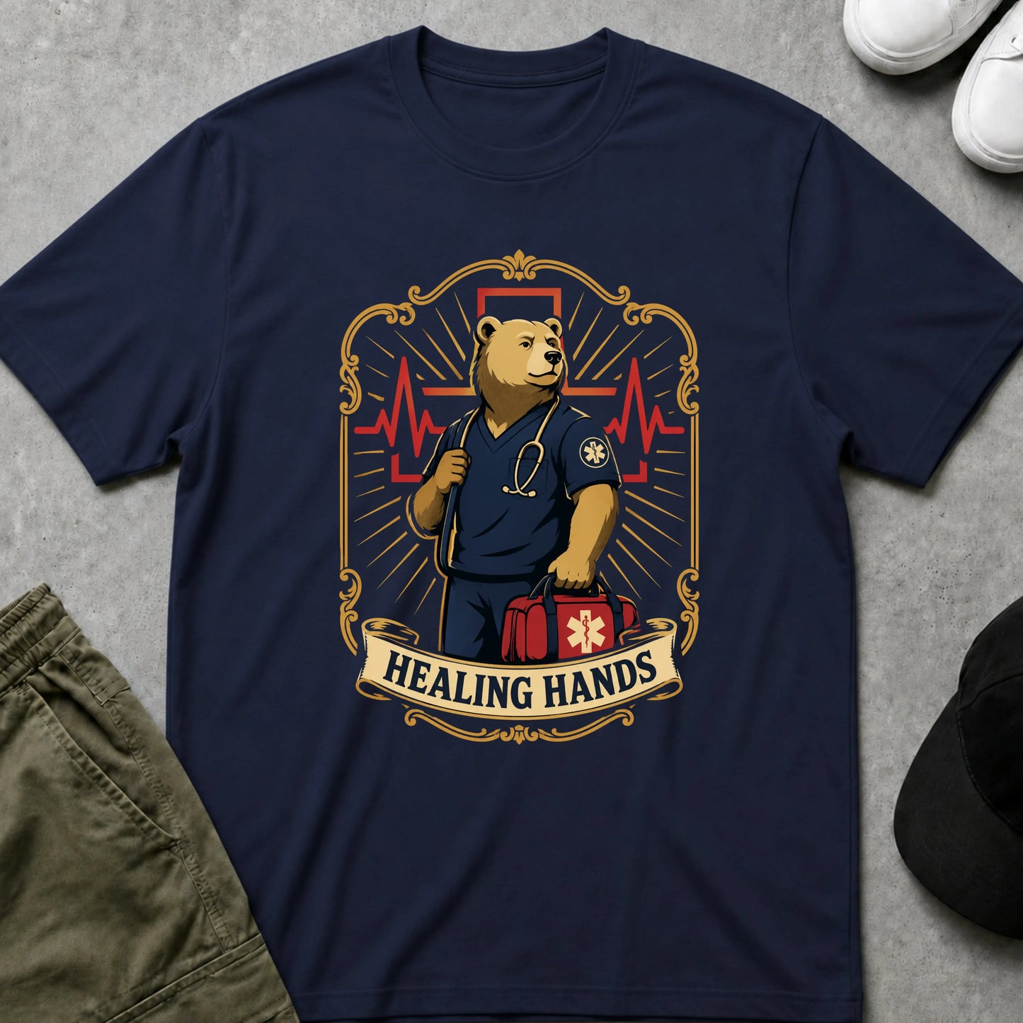 Cool Teds Teddy-Bear The Paramedic T-Shirt Navy / S