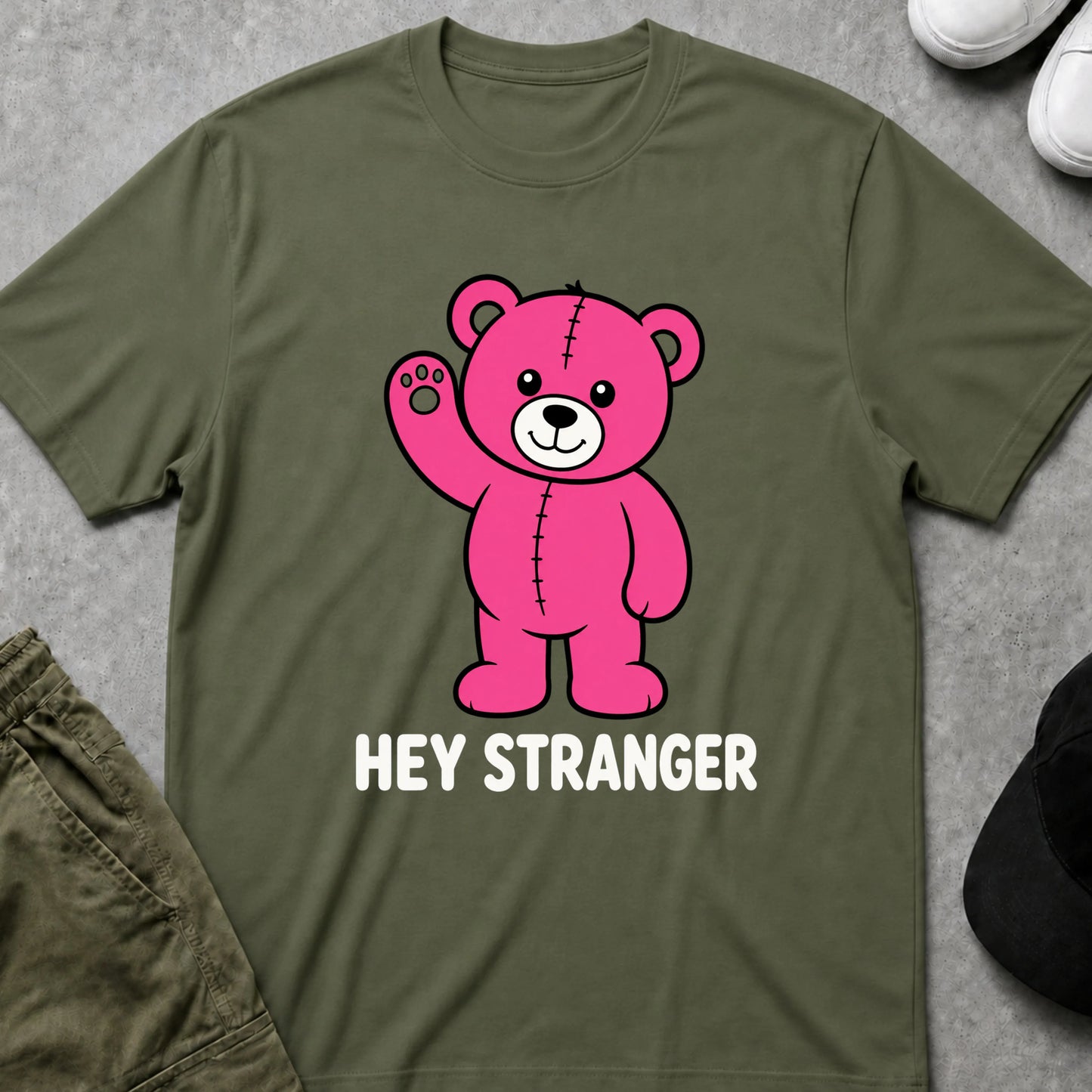 Hey Stranger T-Shirt Military Green
