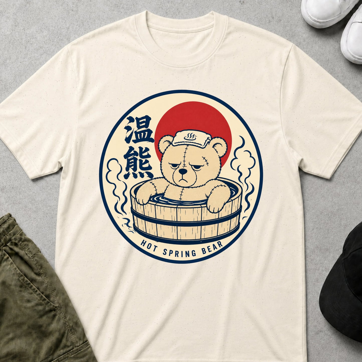 Hot Tub Ted T-Shirt Natural