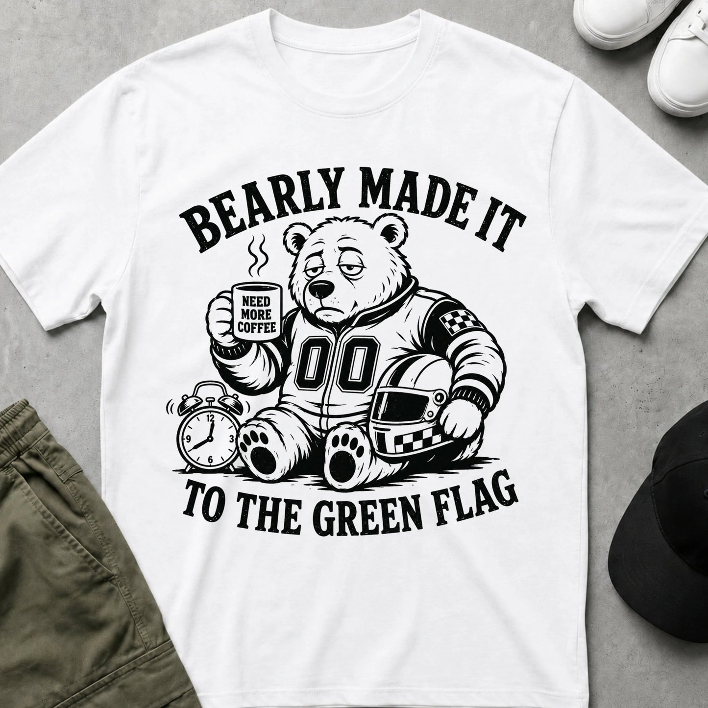 Cool Teds Teddy-Bear Hot Wheels Teddy T-Shirt White / S