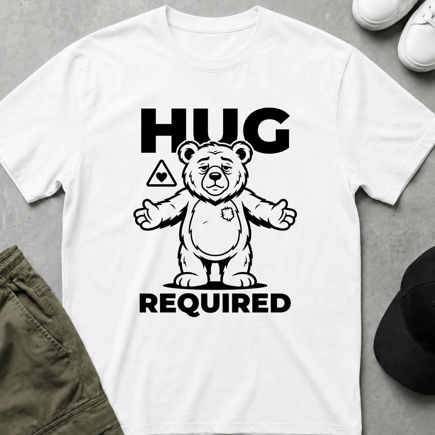 Printify Teddy-Bear Hug Required T-Shirt White / S