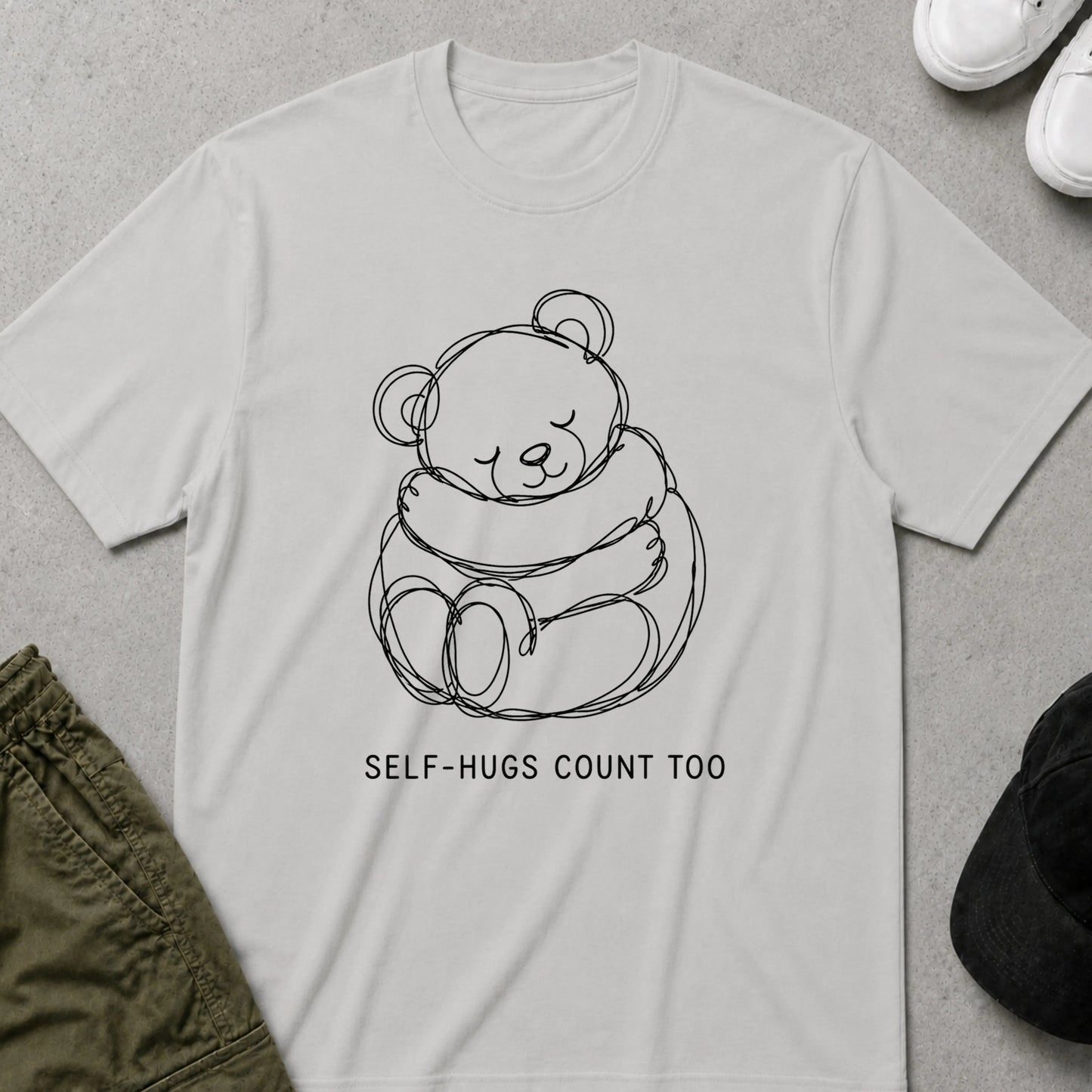 Hug Yourself T-Shirt Ice Grey