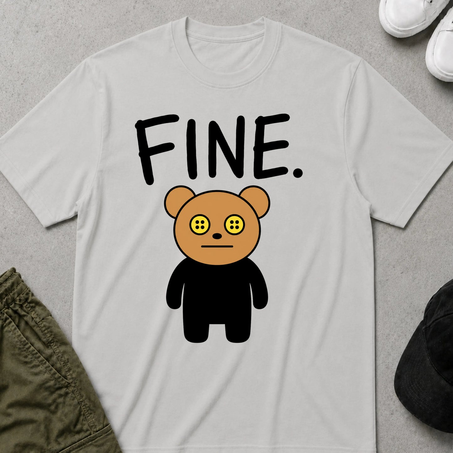 I'm Fine T-Shirt Ice Grey