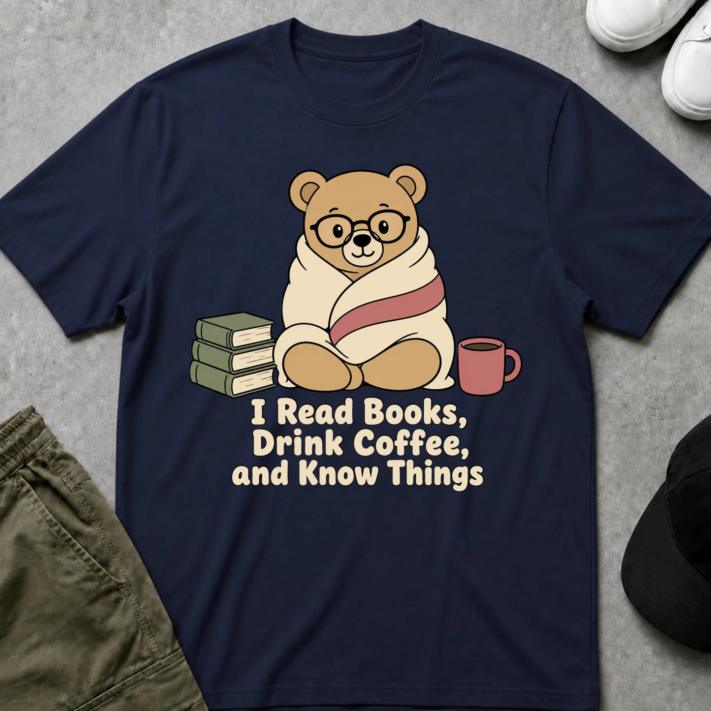 I Read Books T-Shirt Navy